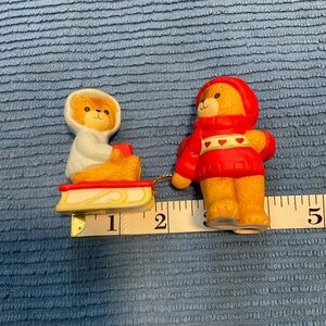 Enesco Bear Figurine in Red and Cream